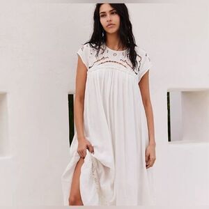 Free People Size XS Brand New W/O Tags Cutwork Tee Dress